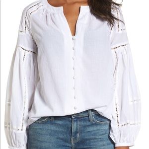 Caslon white peasant sleeve top.